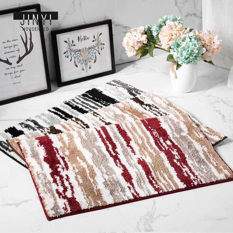 Factory Outlet Stripe Super Fiber Bath Mat
