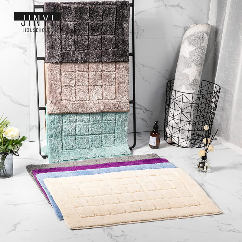 JD660 Solid Square Microfiber Bath Mat