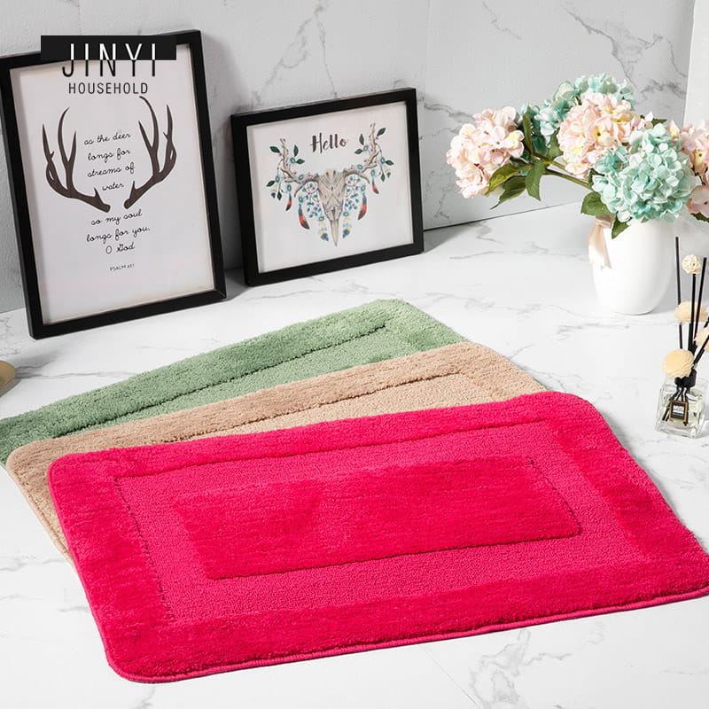 JD661 Solid Square Simplicity Microfiber Bath Mat
