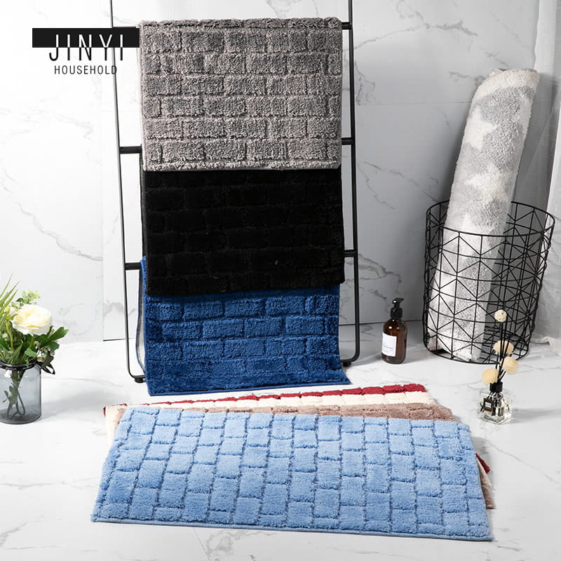 JD667 High Quality Solid Simplicity Square Microfiber Bath Mat