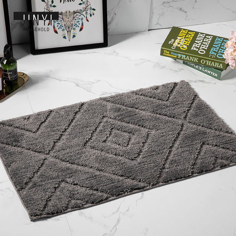 JD668 Fashion Simplicity Square Solid Microfiber Bath Mat
