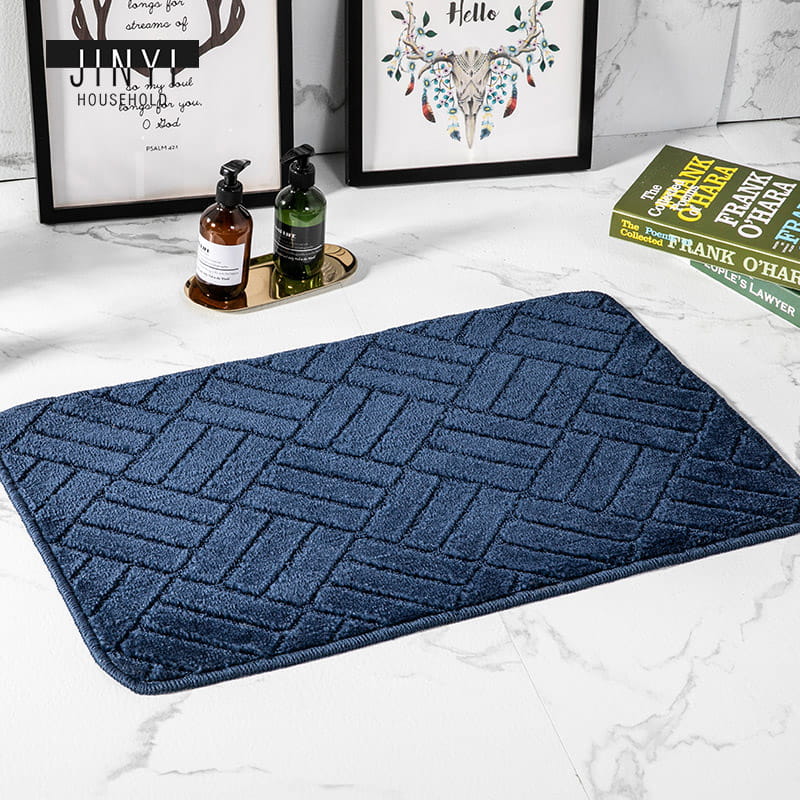 JY3300 Simplicity Solid Microfiber Bathroom PP Mat