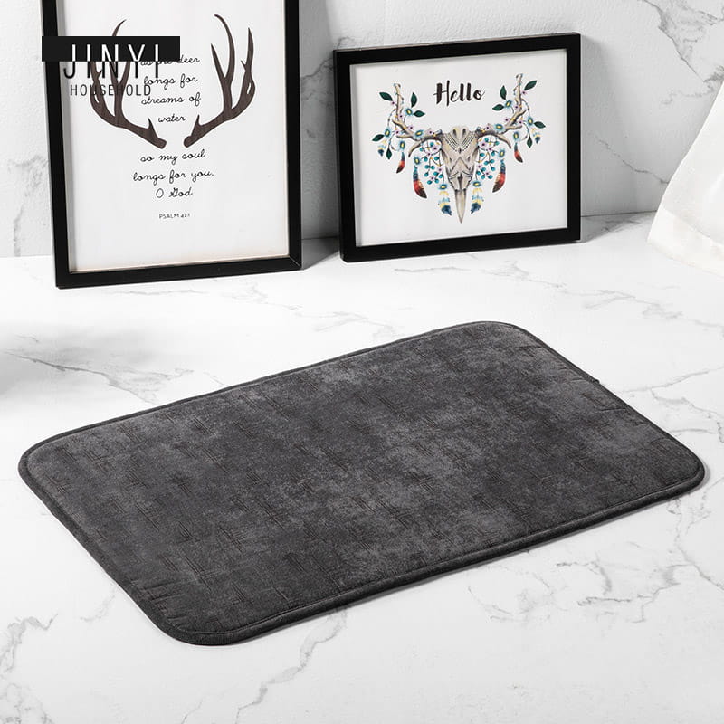 Soft Solid Color Memory Foam Bath Mat