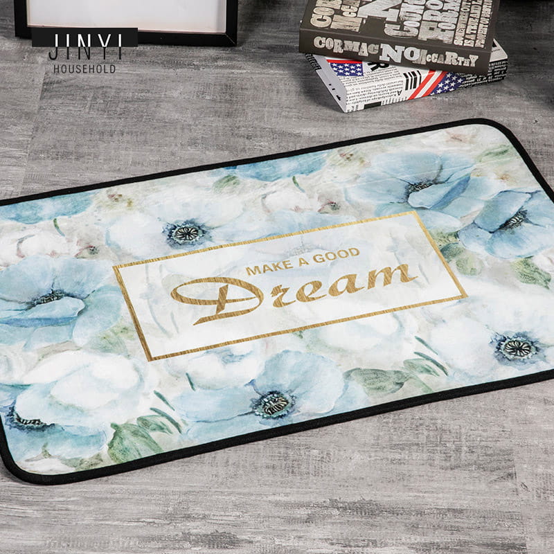 PVC printed anti slip Chenille Nonwoven Door Mat
